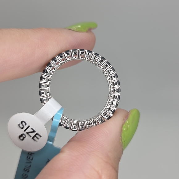 10.20cttw Black Onyx Spinel Silver Ring - Picture 6 of 7